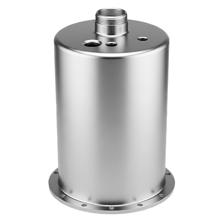 Deep Draw Stamping - deep-drawn metal fuel tank component or a large fluid reservoir housing